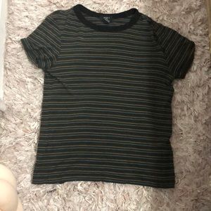 Army green striped T-shirt